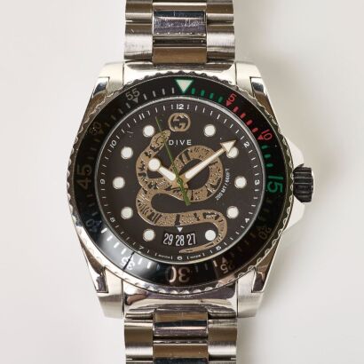 Stainless Steel, 45mm Gucci Dive "King Snake", Quartz , Wristwatch, circa 2010's