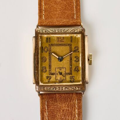 10ct Gold Filled, Swiss made, Art Deco Hand-wound Wristwatch, circa 1940's