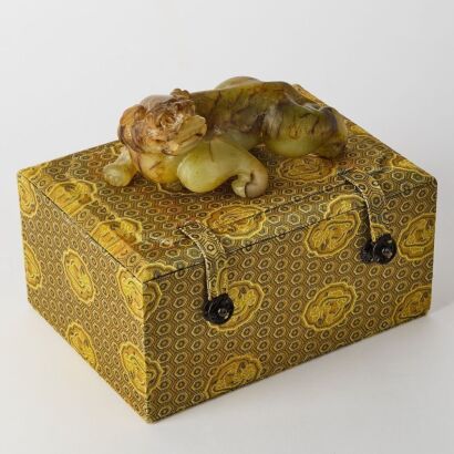 A Chinese Ming Dynasty Style Jade Auspicious Beast