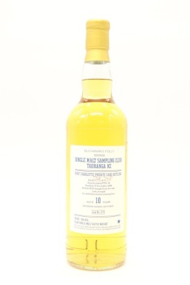 (1) Buchanan's Folly Port Charlotte Single Malt Sampling Club Tauranga Private Cask Bottling 10 Year Old, 63% ABV