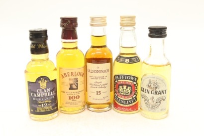 (1) Single Malt Scotch Whisky Miniatures, 5 Bottles Sold as One Lot
