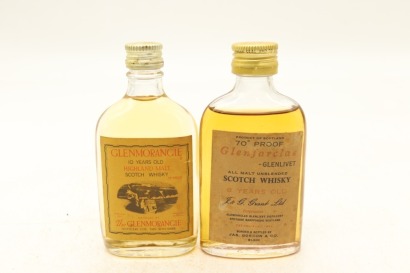 (1) Single Malt Scotch Whisky Miniatures, 2 Bottles Sold as One Lot