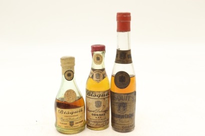 (1) Cognac Miniatures, 3 Bottles Sold as One Lot