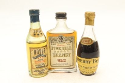(1) Brandy Miniatures, 3 Bottles Sold as One Lot