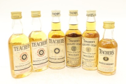 (1) Teacher's Blended Scotch Whisky Miniatures, 6 Bottles Sold as One Lot