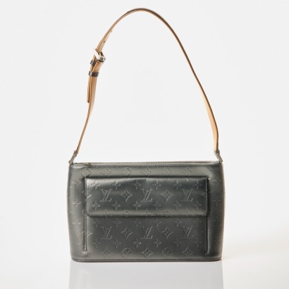 Louis Vuitton, Matte Noir Vernis Leather Allston Shoulder Bag