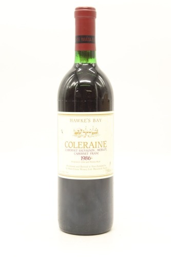 (1) 1986 Te Mata Estate Coleraine Cabernets Merlot, Hawke's Bay &diams;