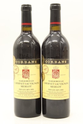 (2) 1991 Corbans Priavte Bin Cabernet Sauvignon - Merlot, Hawke's Bay &diams;
