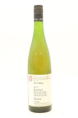 (1) 1977 The College Rhine Riesling Spatlese, Clare Valley &diams;