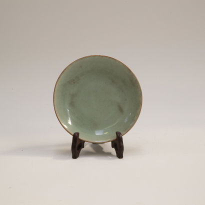 A Chinese Qing Dynasty celadon glazed plate