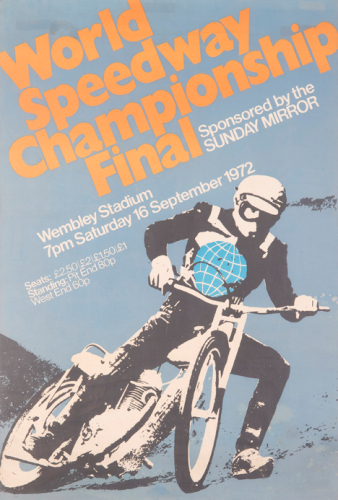An Original World Speedway Championship Poster, Wembley Stadium 1972