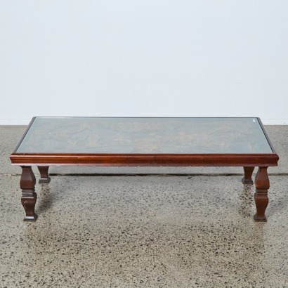A Chinese Carved 'Figural' Hardwood Side Table A/F
