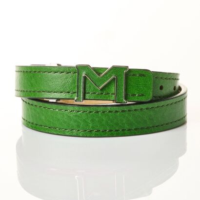 Montblanc, Bracelet M-gram Leather Insert Green - As new