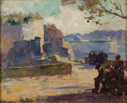 SYDNEY LOUGH THOMPSON Brittany Foreshore with Figures