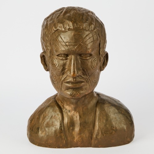 A Resin Bust of Male Figure with Moko
