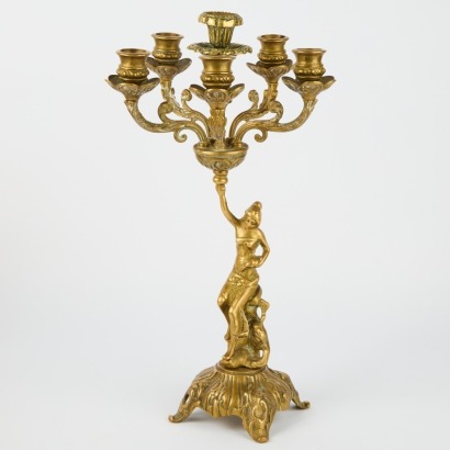 A Brass Candelabra with Maiden