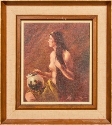 A Heinz Boehnke Favourite Vase Oil On Board