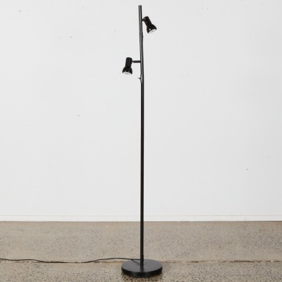A Black Metal Stylux Floor Lamp