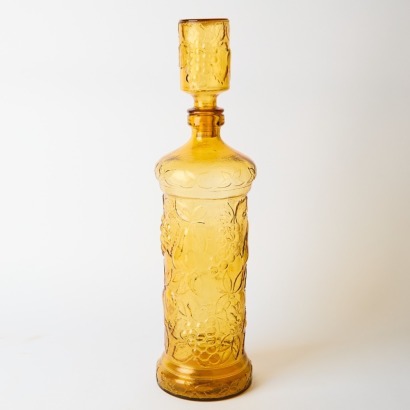 A Pair of Vintage Amber Empoli Bottles