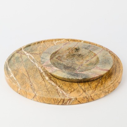 An Axis Marble Bowl and Platter Set