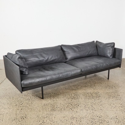 A Cameron Foggo Bureau Sofa In Charcoal Leather For Natadora, Denmark