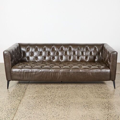 An Eaton Chesterfield Leather Sofa