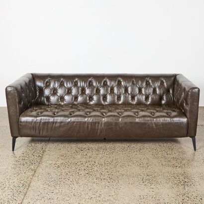 An Eaton Chesterfield Leather Sofa