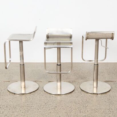 A Set of Three La Palma Style Stools