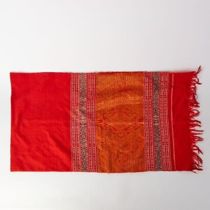 A Group of Three Laos Hand Woven Cotton Silk Runners