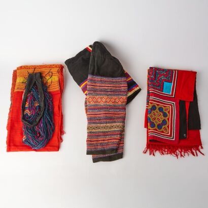 A Group of Three Laotian Ethnic Minority Costumes