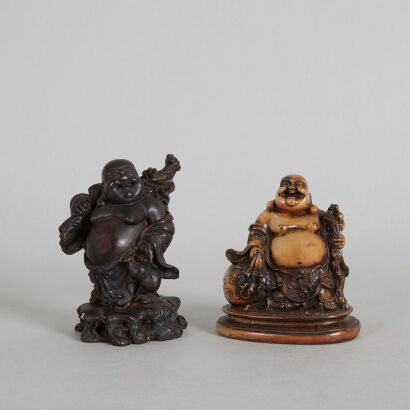 A Set of Two Chinese Resin Buddha Ornaments