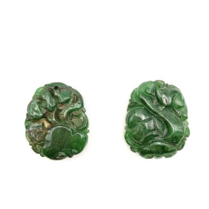 A Set of Two Chinese Style Jade Pendants