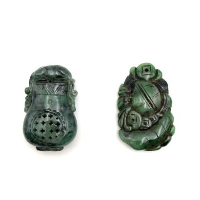 A Set of Two Chinese Style Jade Pendants