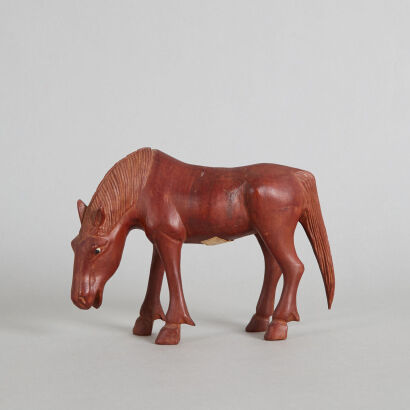 A Chinese Wood Carving of Horse