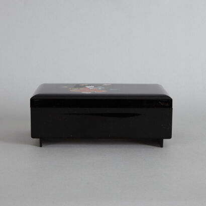 A Japanese Black Lacquer Music Box