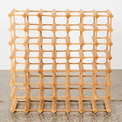 A Wooden 49 Bottle Wine Rack