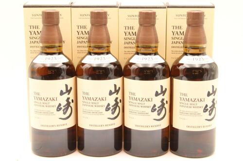 (4) Yamazaki Distillers Reserve Single Malt Japanese Whisky 70cl 43% alc.