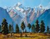 TREVOR HAYTER Mount Tasman and Mt. Cook from West Coast N.Z. South Island
