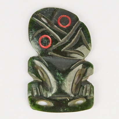 A Contemporary Hei Tiki with Wax Eyes