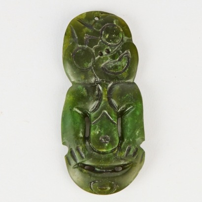 A Contemporary Pounamu Tiki Carving