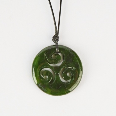 A Pounamu Koru Pendant