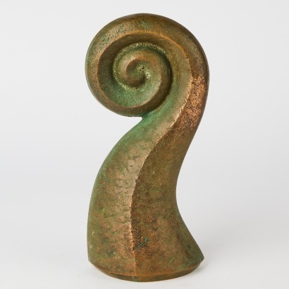 A Cast Bronze Koru Trophy