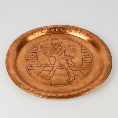 A Vintage Johnnie Walker Scotch Whisky Copper Bar Tray c.1930&rsquo;s