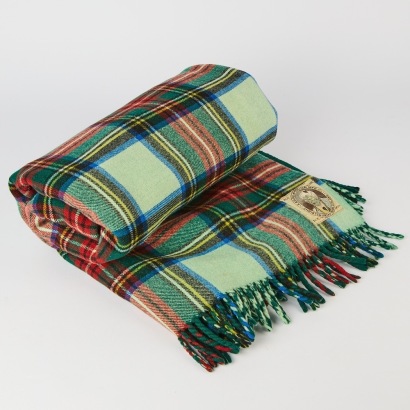 A Vintage Kaiapoi Chief Label Woollen Tartan Blanket