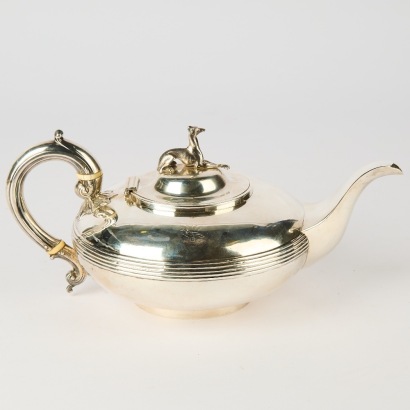 A Sterling Silver & Ivory Kettle by A.B. Savory & Sons, c. 1848-9