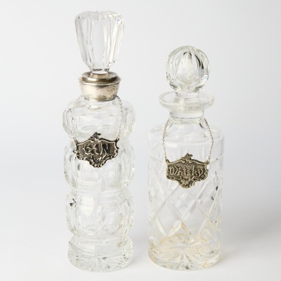 A Pair of Cut Glass Decanters