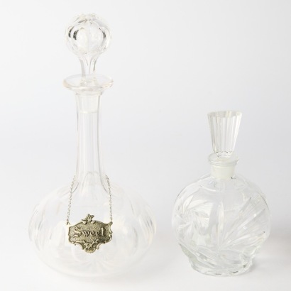 A Pair of Cut Glass Decanters