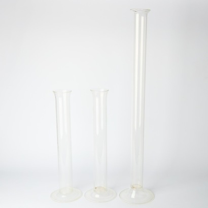 A Trio of Tall Glass Vases