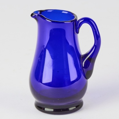 A Mazatlan Small Cobalt Blue Glass Jug By Holmegaard, Denmark