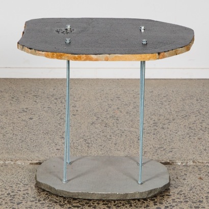A Cut Blue Stone Side Table